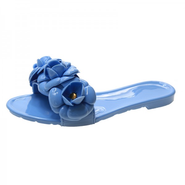 Xiaoxiangfeng Mountain Camellia Jelly Cool Slippers For Women Outerwear Summer New Beach Women's Shoes Anti Slip Slippers In Stock