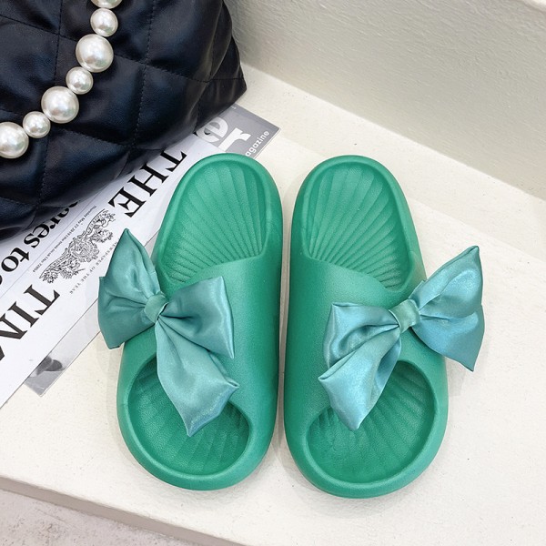 Bow Tie Slippers For Women 2022 New Summer Fashion Korean Version Thick Sole Sandals For Women Wearing PVC Treading Sensation Slippers On The Outside