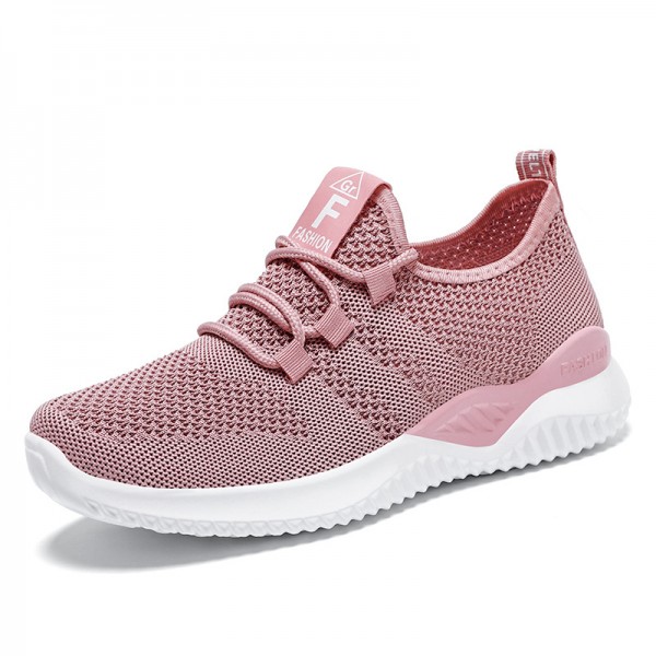 Shoes Female 2023 Cross Border New Casual Fashion Running Shoes Flying Weave Breathable Women's Shoes Soft Sole Trendy Sports Shoes Female