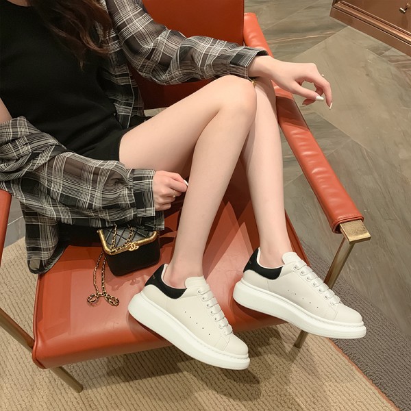 Cowhide~Little White Shoes Women's Sumaikun Thick Sole Shoes Super Fire Inner Heightening Dad Net Red Genuine Leather Versatile Matsuke Shoes