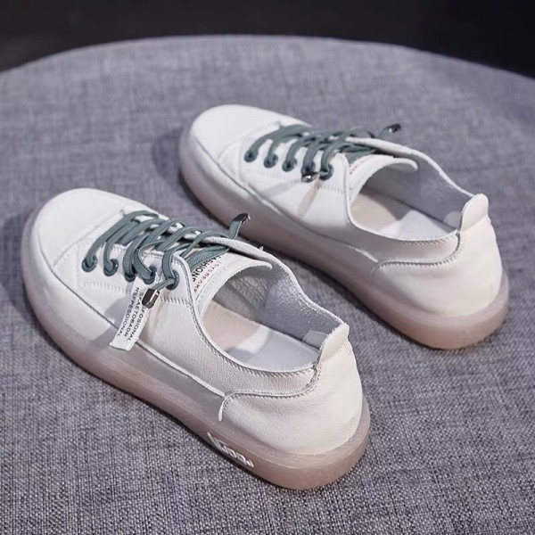 Genuine Leather Small White Shoes For Women In Spring 2023, New Women's Shoes Are Versatile And Can Be Worn With Cow Tendons. Soft Soled Pregnant Women's Shoes With Flat Soles