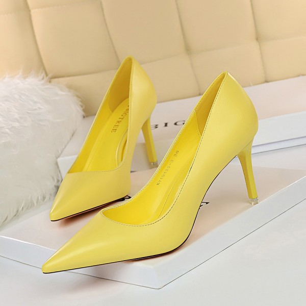 9511-17 Korean Edition Fashion Simple Women's Shoes Slim High Heels Slim Heels Super High Heels Shallow Mouth Pointed Sexy Single Shoes