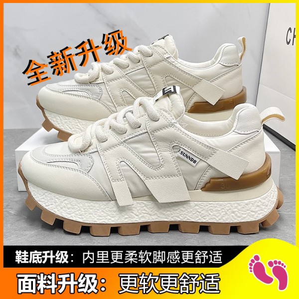 INS Korean Version Of Forrest Gump Shoes For Women In Autumn 2023, New Student Running Sports, Dad Shoes, Elevated Casual Waffle Shoes